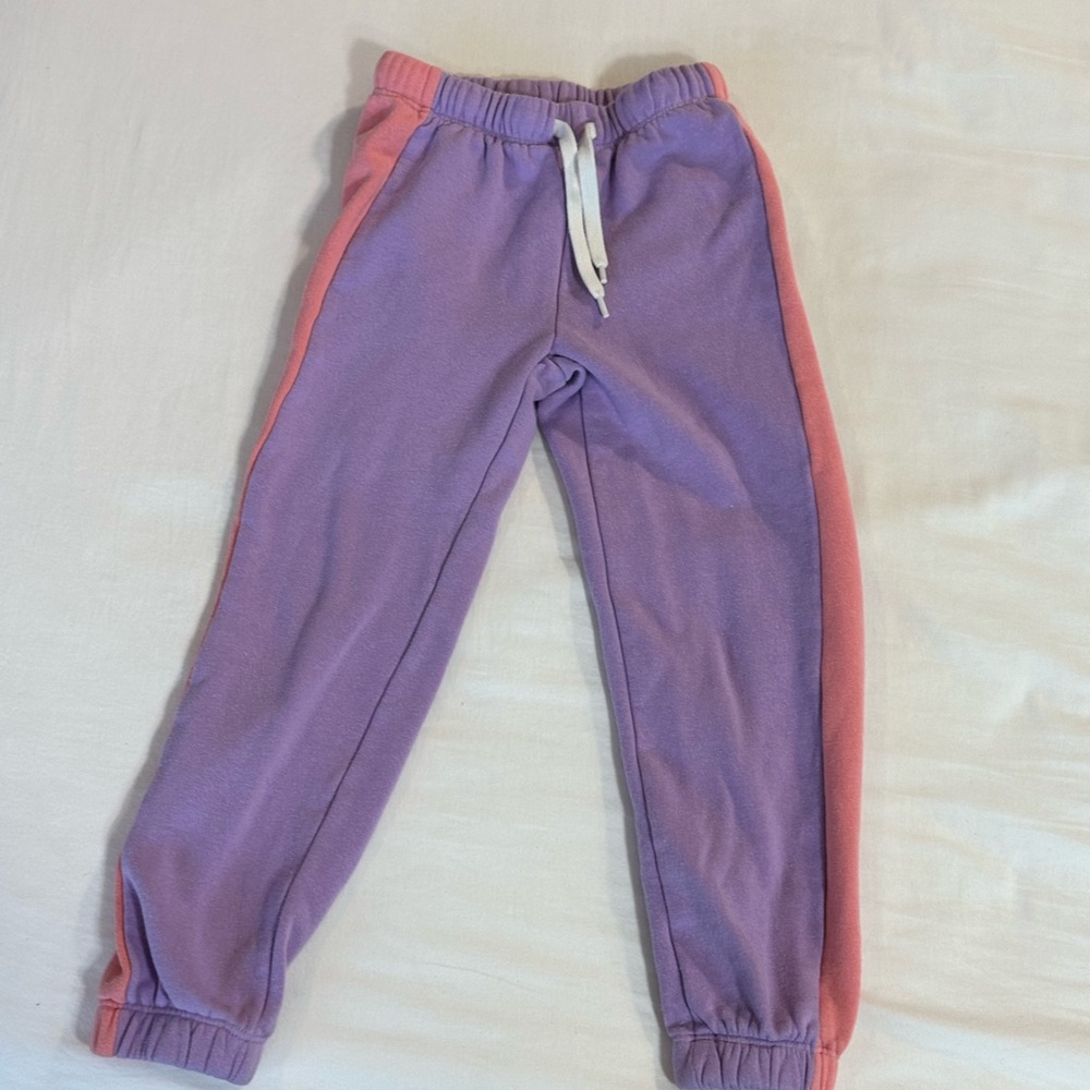 FabKids girls’ jogger sweatpants in pink and purple sz 6-7